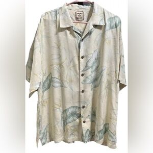 Tommy Bahama Tropical Leaf Shirt - Green and Cream